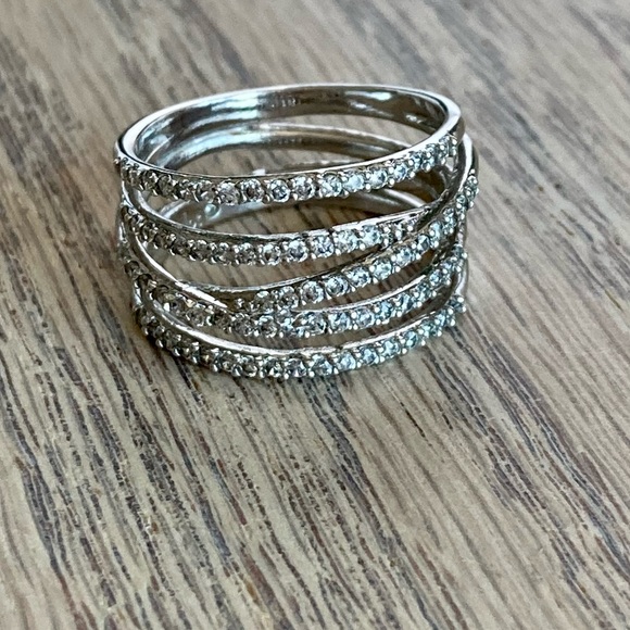 Stella & Dot Stellar Pave Ring - Silver - Picture 1 of 8